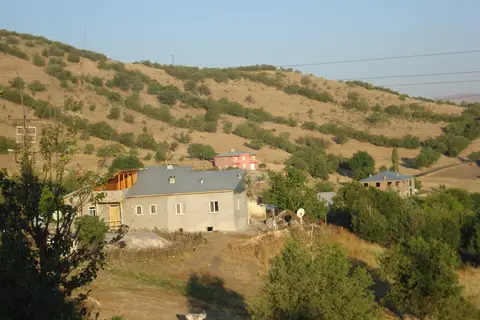 Elazığ Karakoçan'daki Yoğunağaç köyünün yamaçtaki evleri