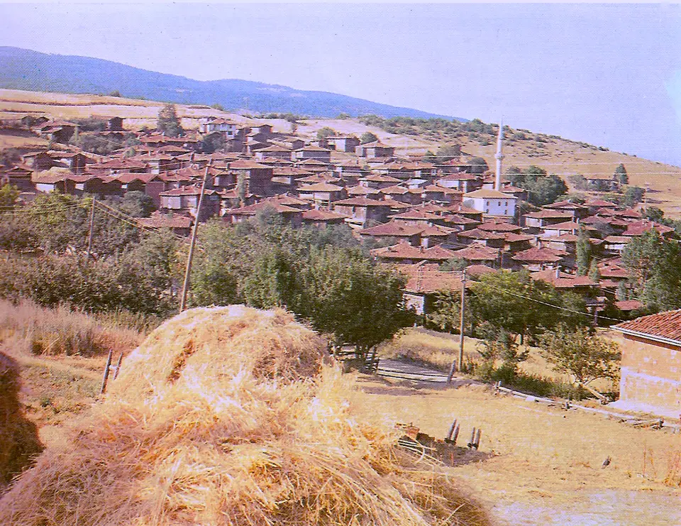 Gölet köyünün batısından görünümü.1991 yılında çekilmiş fotoğraf